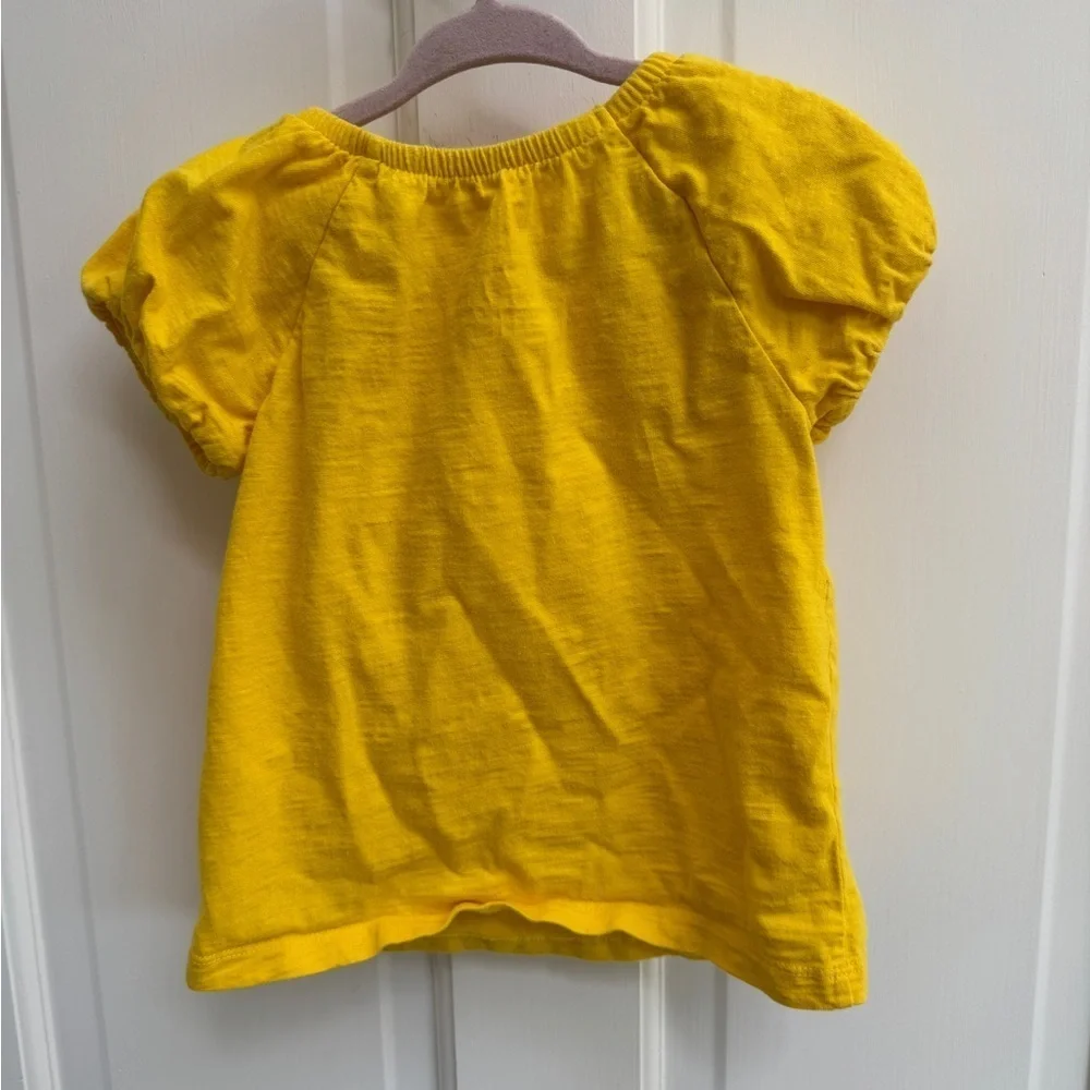 Genuine Kids Osh Kosh 3T Girls Yellow and White Flower Short Sleeve Blouse Top